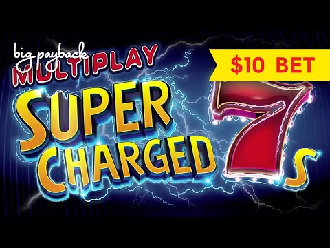 RARE 9-WHEEL BONUS! Multiplay Super Charged 7s Slot - $10 Max Bets!