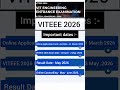 All About VITEEE 2026 Important Dates| VITEEE 2026 Registration Starts Now |VIT BTech Admission 2026