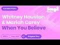 Whitney Houston, Mariah Carey - When You Believe (Karaoke Piano)