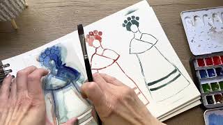 How to use watercolors with stencils