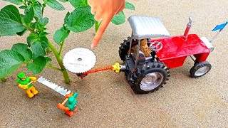 Diy tractor tree cutter machine mini science project || mini water pump | @topminigear
