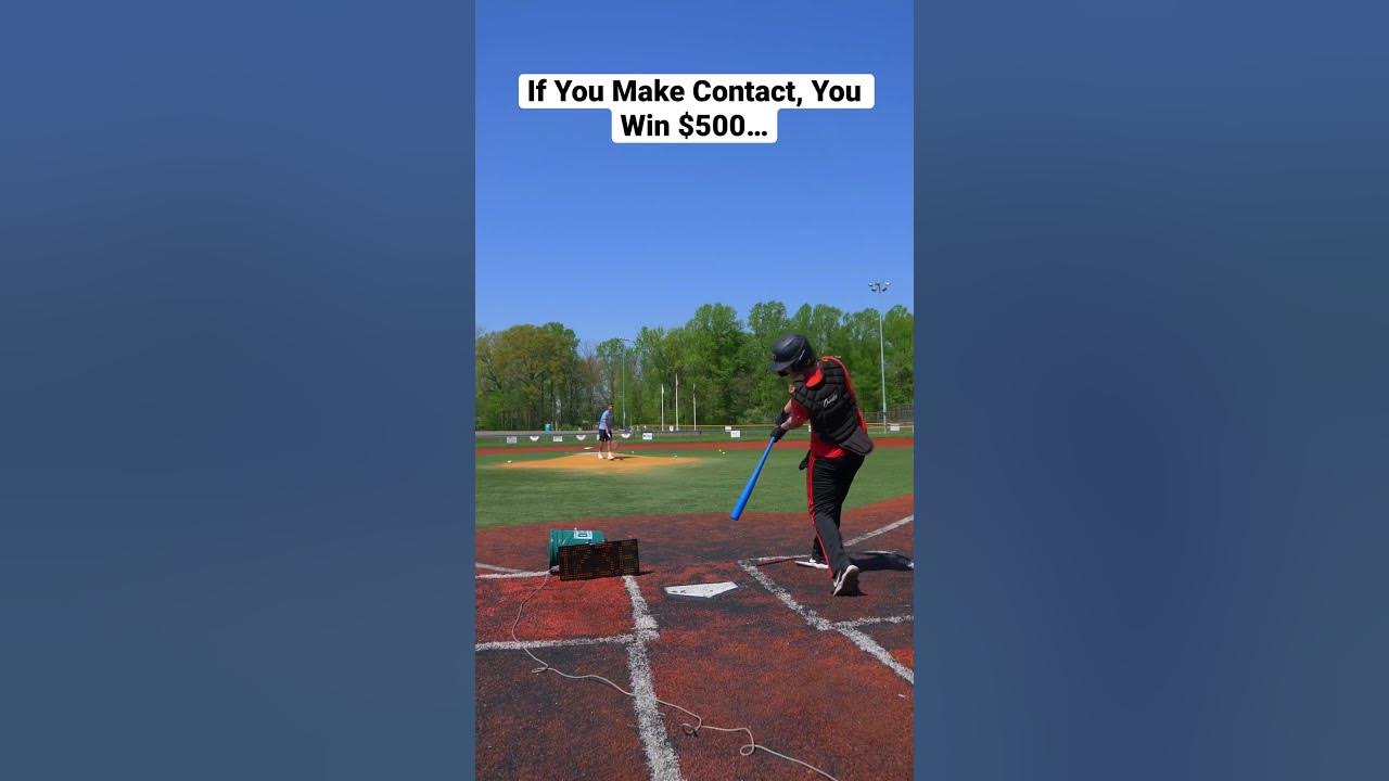 Win $500 If You Make Contact With This 150MPH Blitzball Pitch! #shorts