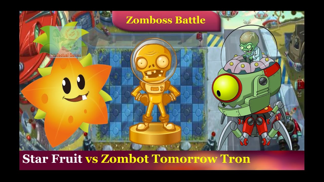 Plants vs Zombies 2 Star Fruit vs Zombot Tomorrow Tron YouTube