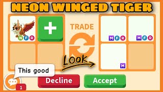 WOW!! THEY OFFERED 3 MEGAS!!😮😮 10 HUGE OFFERS FOR NEON WINGED TIGER in Adopt me
