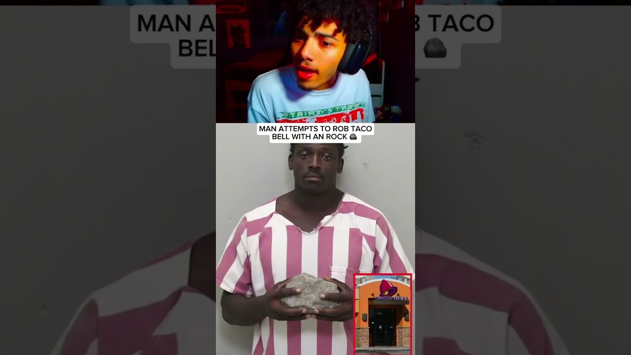 He thought the rock was gonna carry the robbery 💀🌮🪨