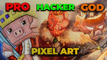 Technoblade pixel art minecraft -  noob vs pro vs hacker vs god