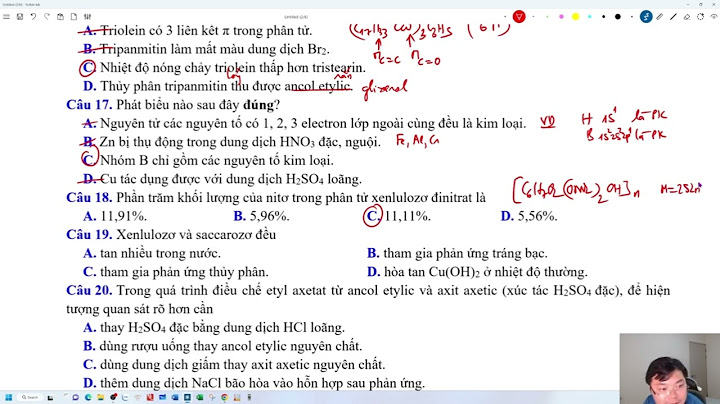 Dđề thi hóa học kì 1 lơp s12