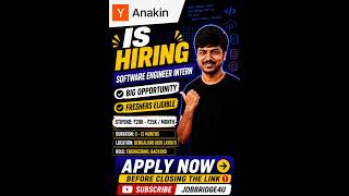 Anakin Hiring Software Engineer Interns 2026 | ₹25K Stipend | Apply Now