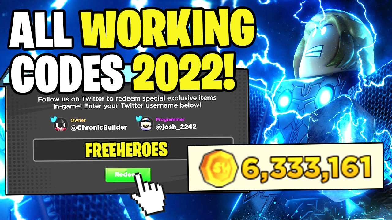  NEW ALL WORKING CODES FOR HERO CHAMPIONS SIMULATOR IN 2022 ROBLOX HERO CHAMPIONS SIMULATOR 