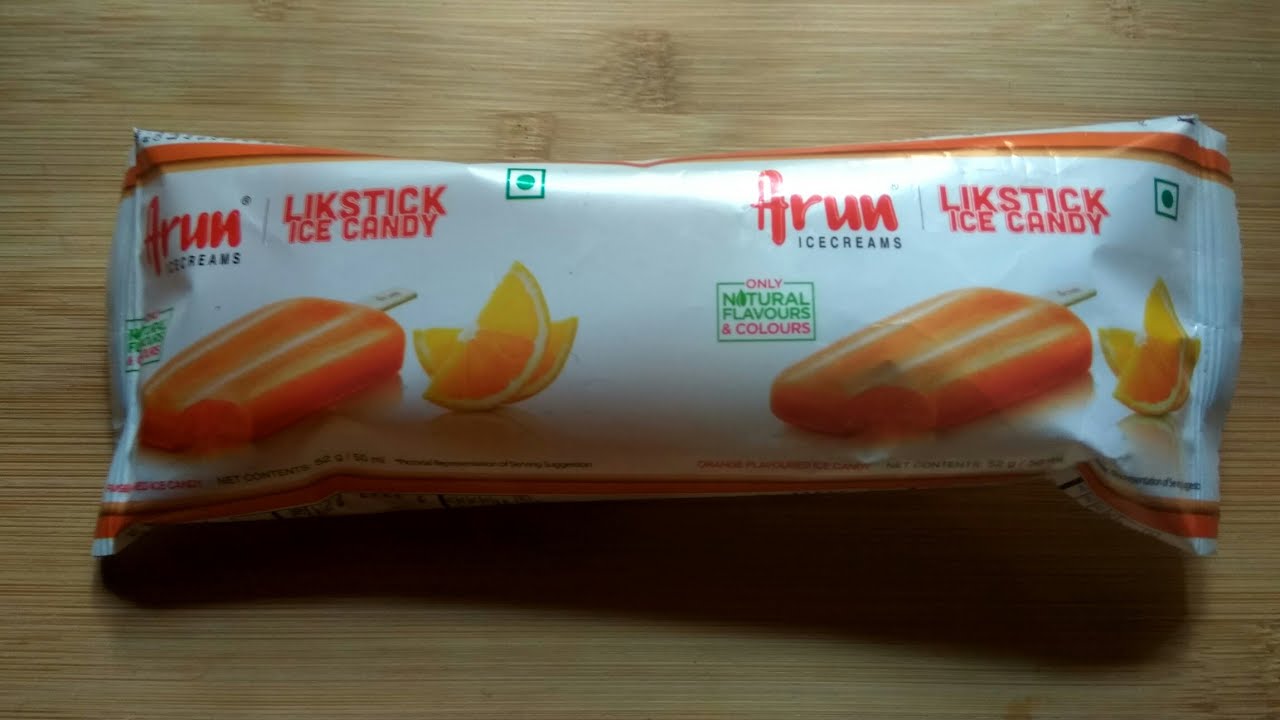 Likstick Ice Candy  Orange flavours  Arun ice cream  Review