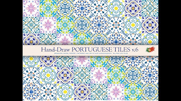 Portuguese Tiles, Azulejos, Digital Clipart Paper, Digital 64 files, Textures, Patterns v6