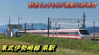 【R4 5/28 東武伊勢崎線 県駅】特急電車と普通電車の交換が多い時間帯の県駅を撮影！