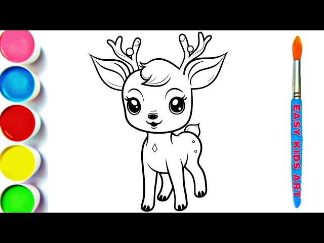 HOW TO DRAW A CHRISTMAS DEER | EASY CHRISTMAS DRAWING FOR KIDS | SIMPLE  DRAWING AND PAINTING - YouTube