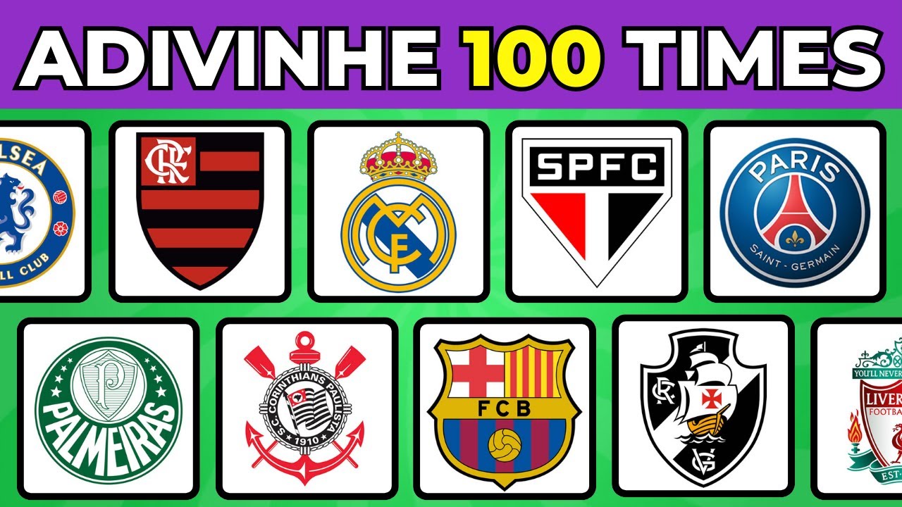 ADIVINHE OS 100 TIMES DE FUTEBOL PELO ESCUDO! Só os craques acertam todos! 🏆