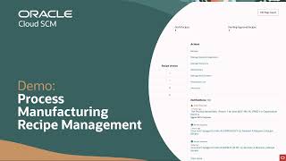 Recipe Management—Process Manufacturing in Oracle Fusion Cloud Manufacturing: Demo