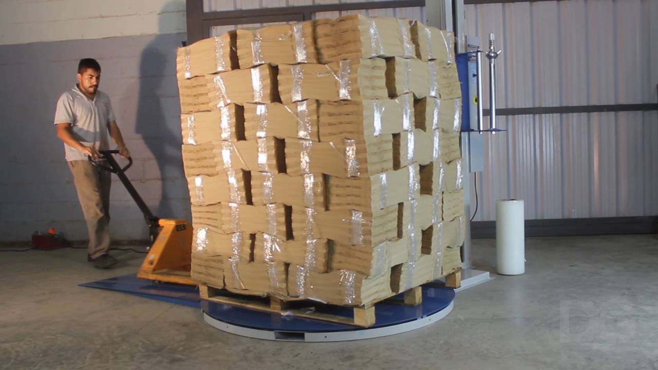 Envolvedora de pallets DG300 de elevación motorizada de carro portafilm