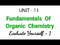 Evaluate yourself - 1 | Fundamentals of organic chemistry | TN 11 Chemistry | unit 11 | in tamil