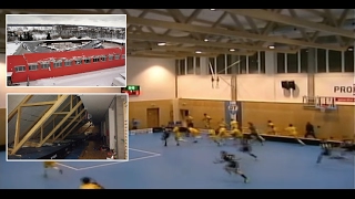 ROOF FALLING during a FLOORBALL GAME // Pád střechy během florbalového utkání // 14.01.2017 screenshot 5