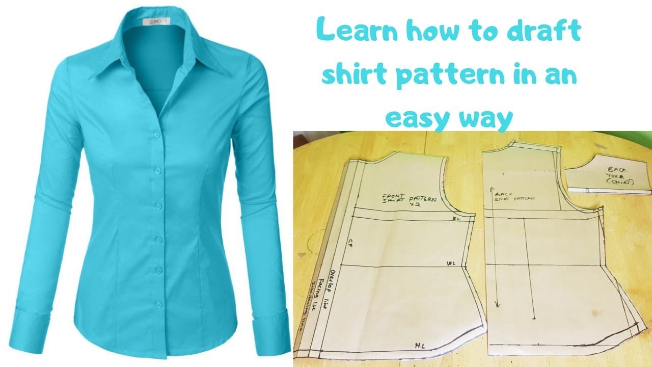 how-to-draft-shirt-pattern-shirt-pattern-drafting-women-shirt