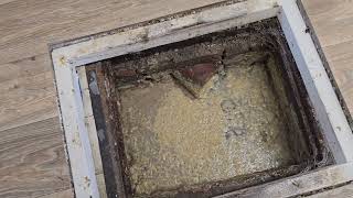 Blocked drain, you won't believe where the manhole is. #blockeddrain #sewage #drains