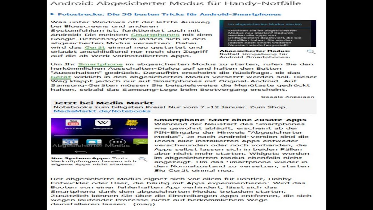Android Handy Im Abgesicherten Modus Starten Youtube