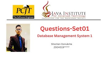DBMS | Question Set 01 | Java Institute | Sheshan Danuksha