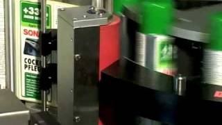 A Rotary Aerosol Labelling machine