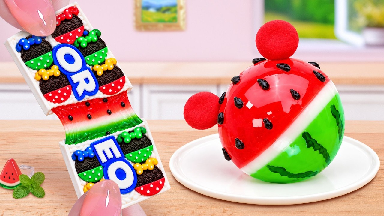 🌈 Amazing Rainbow OREO Cake 🍉 How To Make Watermelon Jelly | Mina Sweet Baking