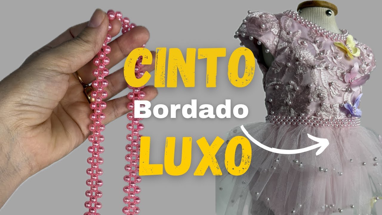 Transforme seu vestido infantil com um cinto bordado!  Aprenda o segredo 😍 / Como bordar um cinto.