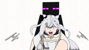 Zeta being chased by Enderman in Minecraft (HoloID) |Hololive Animation|
