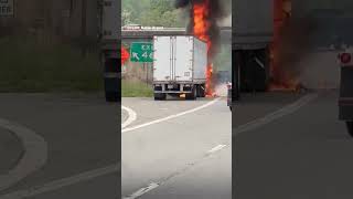 #SHORTS Semi truck fire causes congestion on I 40 in Buncombe County