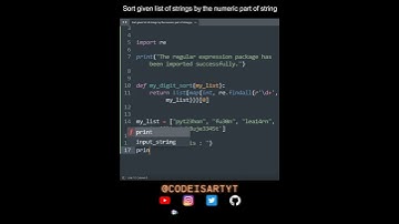 Sort given list of strings by the numeric part of string in Python | Python Examples | Python Code