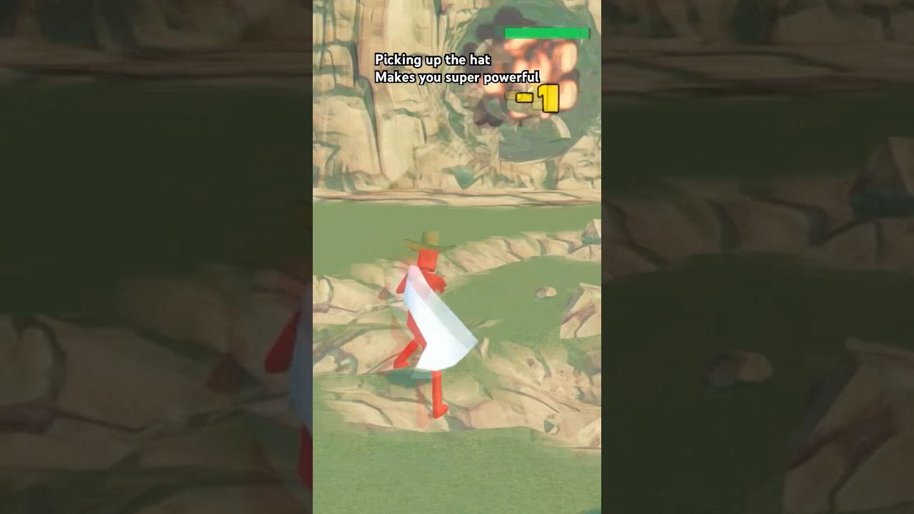 Picking up the hat makes you super powerful 