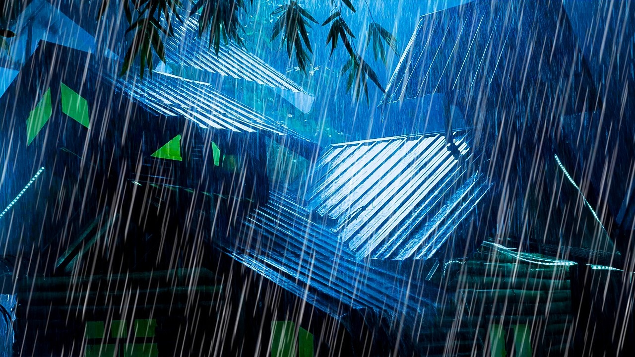 CAN’T SLEEP? Heavy Rain on Tin Roof at Night – Sleep Instantly with Rain & Thunder