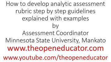 How to develop analytic assessment rubric step by step guidelines explained with examples