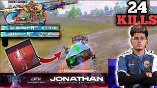 24 KILLS 😱! JONATHAN FASTEST RUSH GAMEPLAY/FOREST ELF SET #jonathan #bgmi #pubg