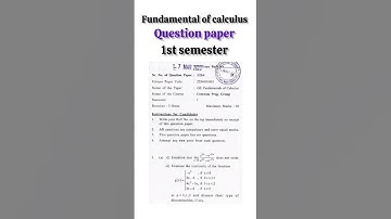 Du sol || Fundamental of calculus||question paper|| 1st semester|| #examquestions#shorts#dusolexam