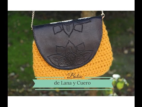 Bolso lana y cuero