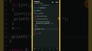 #pattern_35 || Z pattern in C || #Coding_World || #shorts