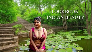 [AI Lookbook] Indian AI Lookbook Model | ai indian beauty | pond scene