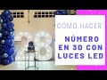 DIY Número en 3D Con luces LED | Mosaico de número Dollar Tree DIY Party Decor | Balloon Mosaic