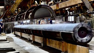 Процесс изготовления предварительно напряженных гигантских бетонных колонн.Свайный завод PHC в Корее