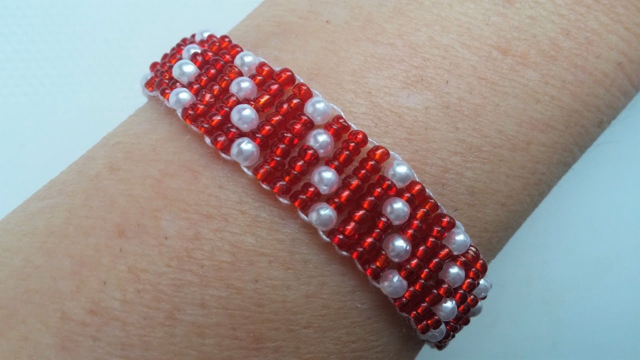 DIY Beaded Jewelry Project for Valentine’s Day. Dotted bracelet - YouTube