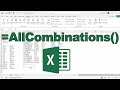 Formula to get all combinations of two lists | Excel lambda