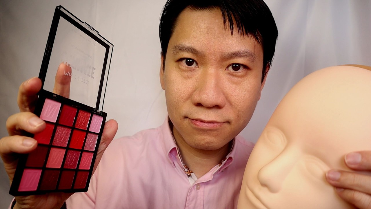 ASMR Doing Your Makeup with Sequins Gloves and Mannequin