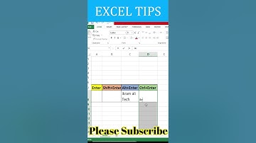 Excel in enter shift Enter Ctrl Enter and Alt Enter #exceltech   #excelworld #exceltips #exceltricks