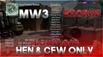 [MW3/PS3] Exodus SPRX Menu [HEN/CFW] (Give Unlock All, Prestige, GodMode Classes & More) +Download