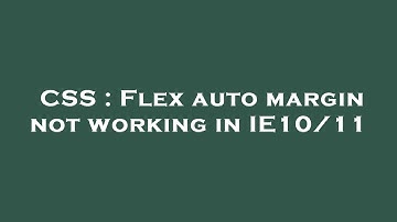 CSS : Flex auto margin not working in IE10/11