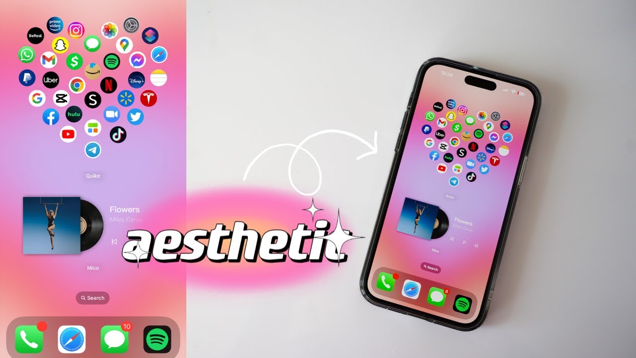 Customize Your iPhone •  (Heart Aesthetic) IOS16 •  Best Widgets