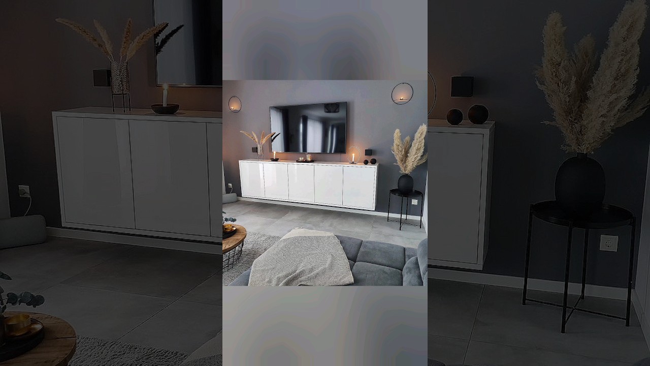 Современные идеи декора подставки под телевизор 2025. Идеи дизайна подставки под телевизор в гост...